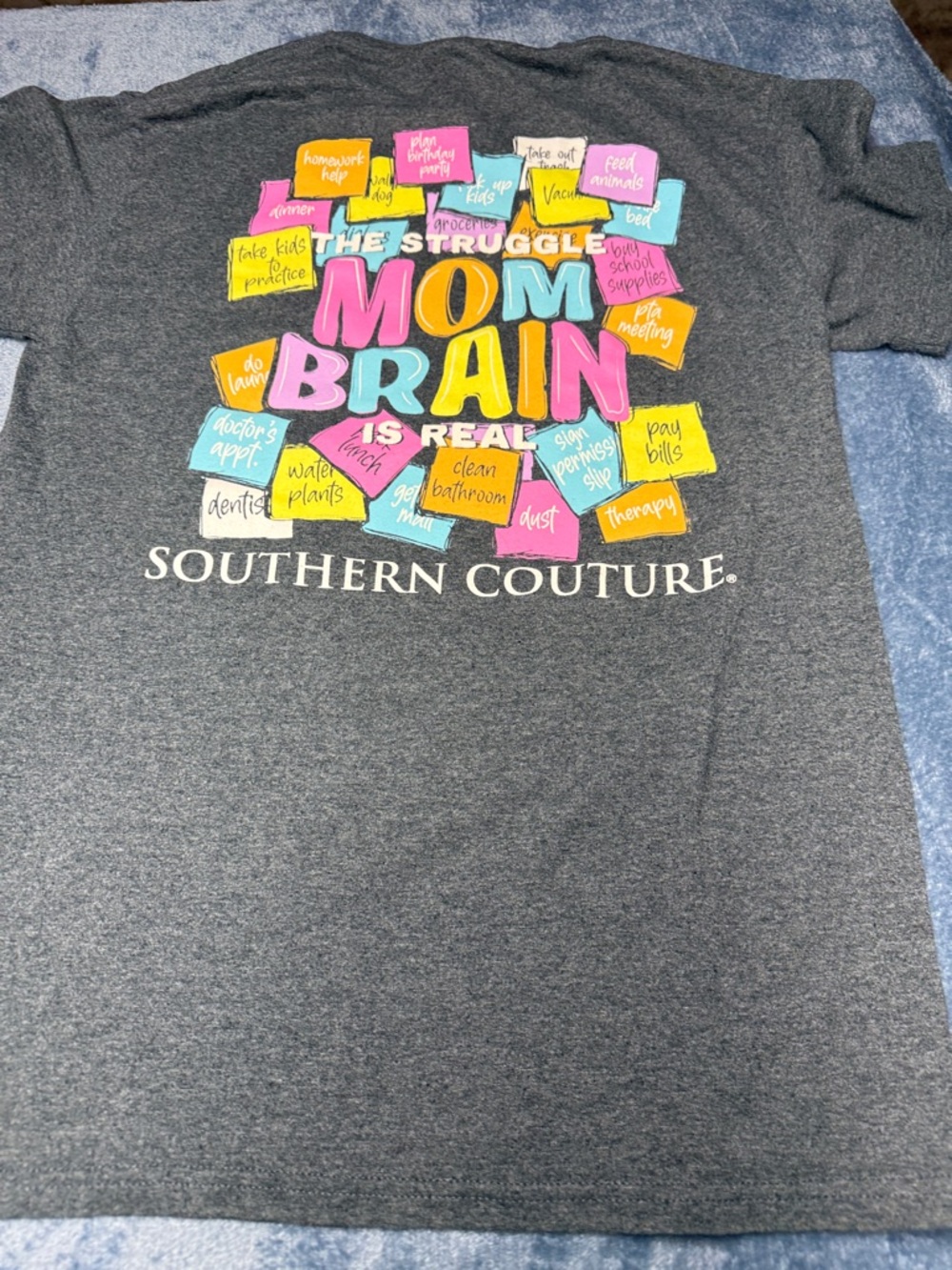 "Mom Brain" Gray Graphic Tee
